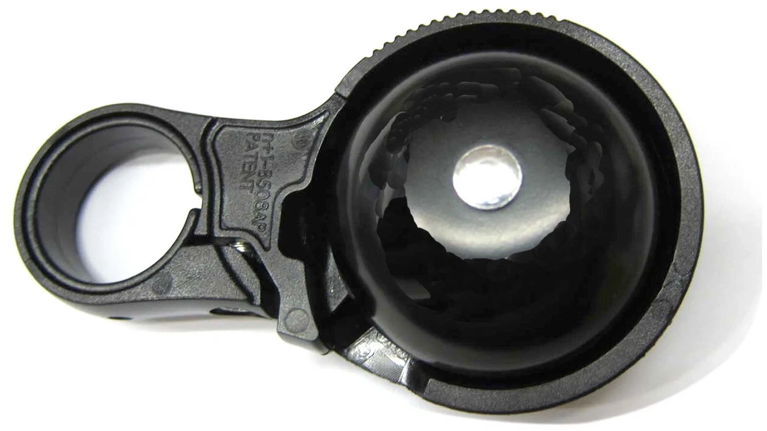 картинка Звонок алюм/пластик N+1B508AP ,вращ в вертикальной плоскости, подходит для самокатов,цв черный NUVO | велосалон Драйв г. Липецк